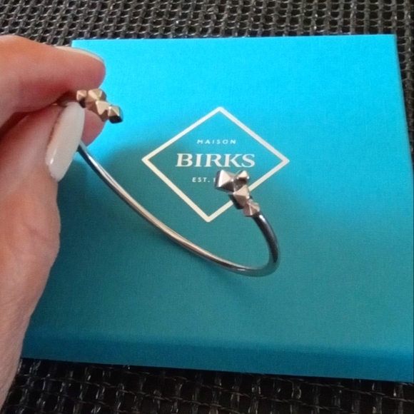 Birks Sterling Silver Cluster Stud Bracelet S/M - Picture 2 of 6